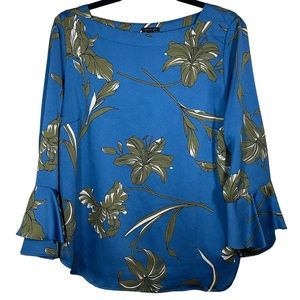Ann Taylor Flared Ruffle Sleeve Blouse Size Medium